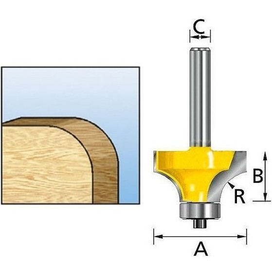 Фреза кромочная калевочная с опорным подшипником Makita D-68448