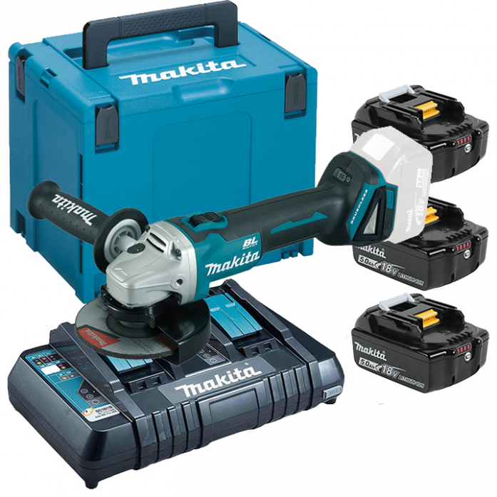 Аккумуляторная углошлифовальная машина Makita DGA504Z+Набор (198845-9)