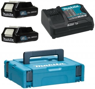 Набор 2 аккумулятора BL1016B + зарядное устройство DC10SB (12В, 1.5Ач, Li-ion, MakPac) Makita 197652-7
