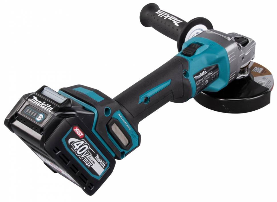 Аккумуляторная болгарка (УШМ) Makita GA005GU201 (125мм, 40В, 2*АКБ 4А·ч F серии)