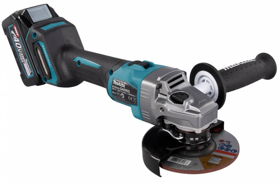 Аккумуляторная болгарка (УШМ) Makita GA005GU201 (125мм, 40В, 2*АКБ 4А·ч F серии)