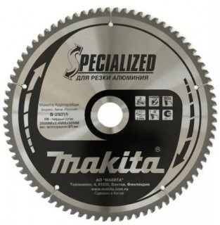 Диск пильный Makita, ?305х30/15,88х2,3мм,80 зуб,для алюминия B-29337