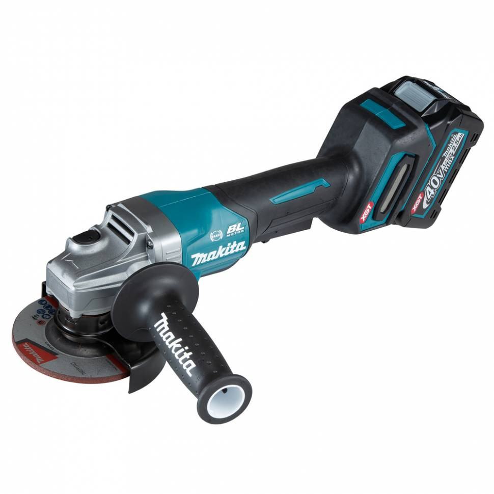Аккумуляторная болгарка (УШМ) Makita GA012GM201 (115мм, 40В, 2*АКБ 4А·ч)