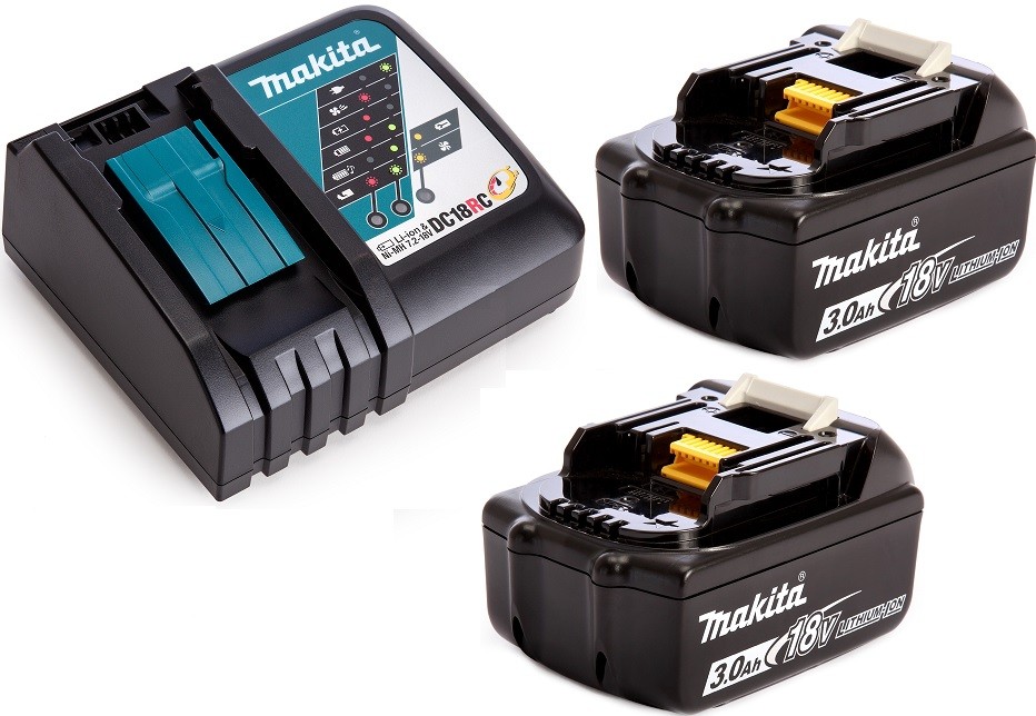 Набор 2 аккумулятора Makita BL 1830B 3 Ач и Зарядное устройство DC 18 RC (19RC30-2)