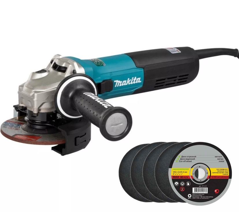 Угловая шлифмашина (болгарка) Makita PT0590, 125 мм, 1900 Вт, регулировка оборотов